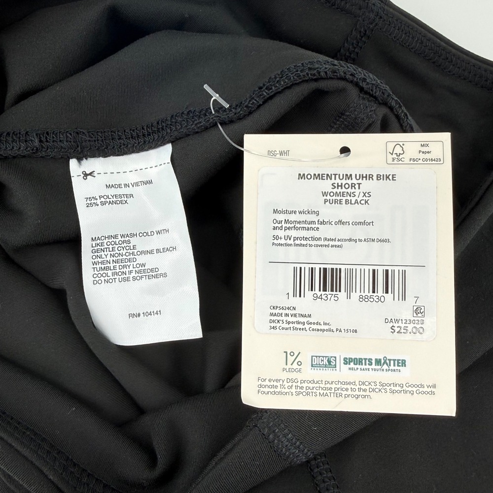 DSG Momentum Ultra High-Rise Bike Shorts Black Women's XS Moisture Wicking - Picture 7 of 10